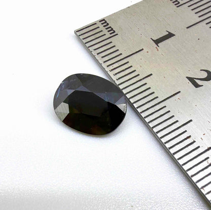 Natural heated dark blue Laos sapphire weighing 3.65 ct, oval cut with eye-clean clarity and a rich deep blue colour.
