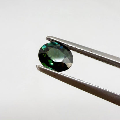 0.92 ct natural heated teal Laos sapphire matching pair with oval faceted cut for custom earrings
