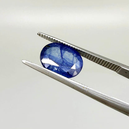 2.71 ct natural heated Mambilla sapphire from Nigeria with oval faceted cut and vibrant blue colour