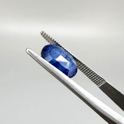 2.71 ct natural heated Mambilla sapphire from Nigeria with oval faceted cut and vibrant blue colour