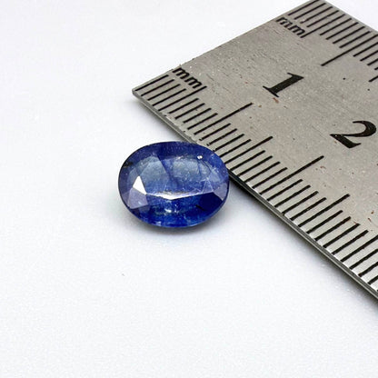 2.71 ct natural heated Mambilla sapphire from Nigeria with oval faceted cut and vibrant blue colour