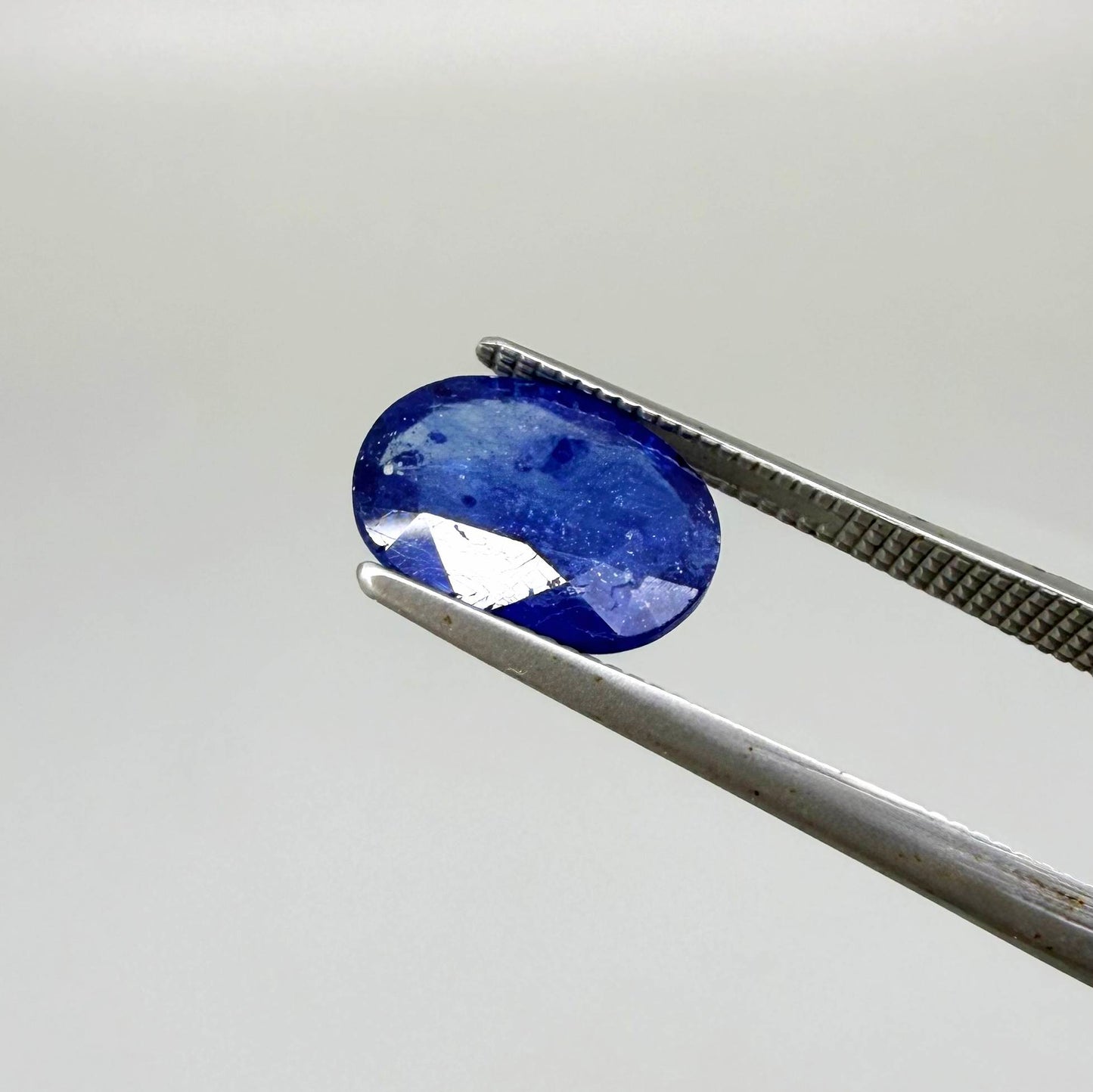 2.81 ct natural heated Mambilla sapphire from Nigeria with oval faceted cut and silky translucent appearance