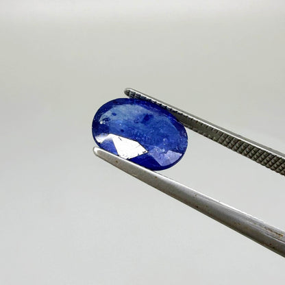 2.81 ct natural heated Mambilla sapphire from Nigeria with oval faceted cut and silky translucent appearance