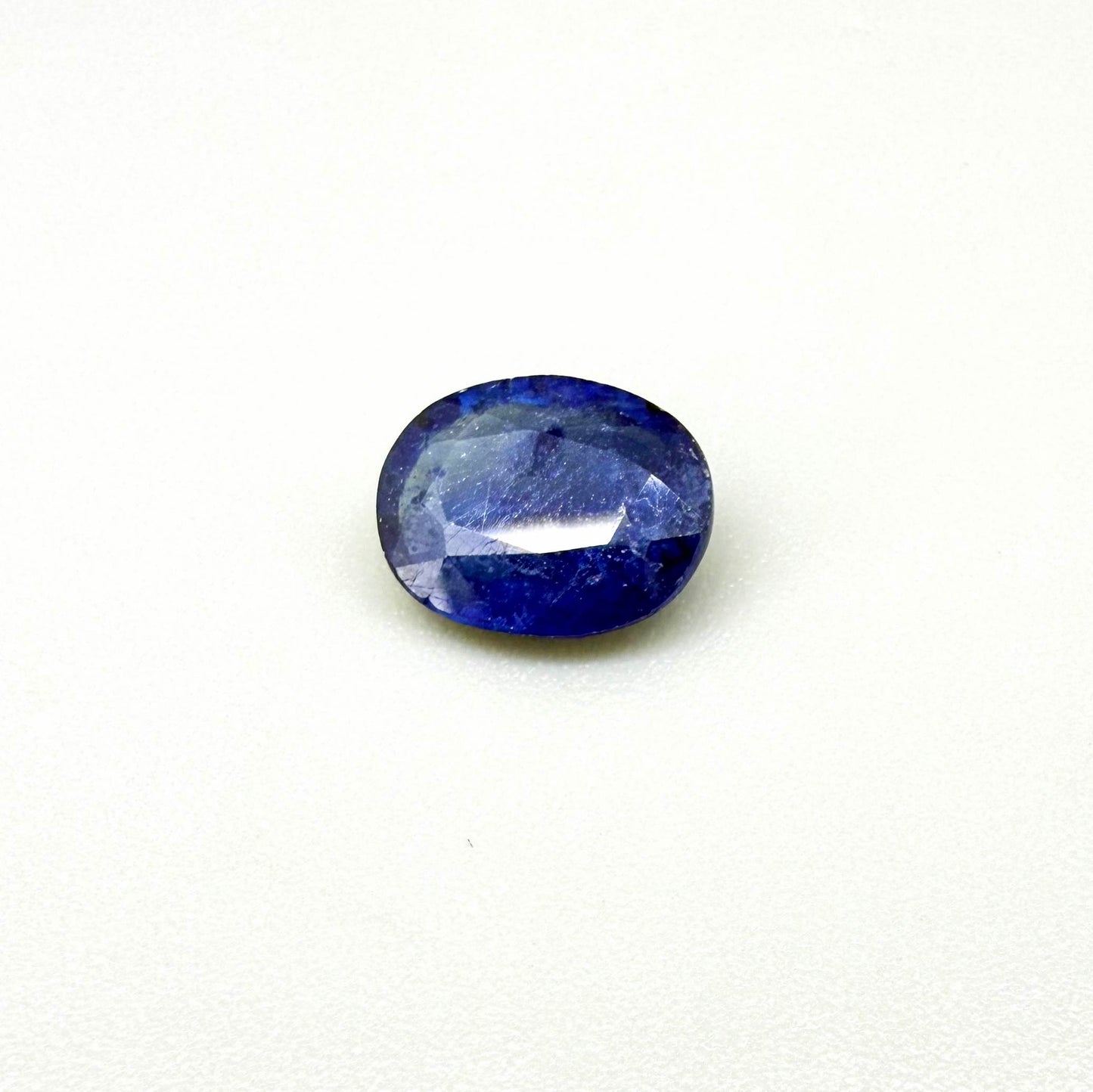 2.81 ct natural heated Mambilla sapphire from Nigeria with oval faceted cut and silky translucent appearance