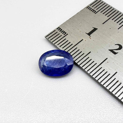 2.81 ct natural heated Mambilla sapphire from Nigeria with oval faceted cut and silky translucent appearance