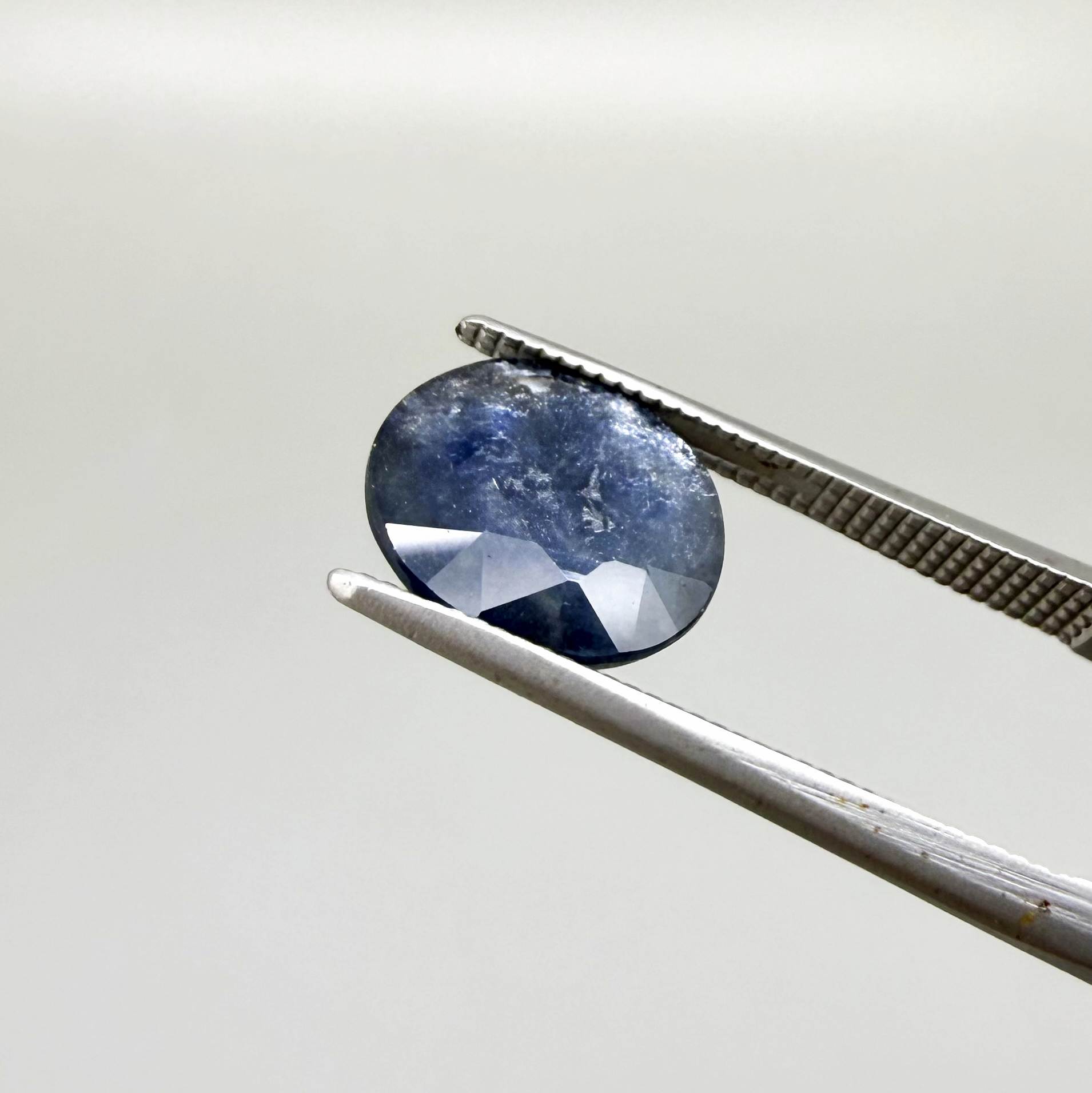 4.04 ct natural heated Bangkaja sapphire from Thailand with oval faceted cut, deep blue colour and silky sheen