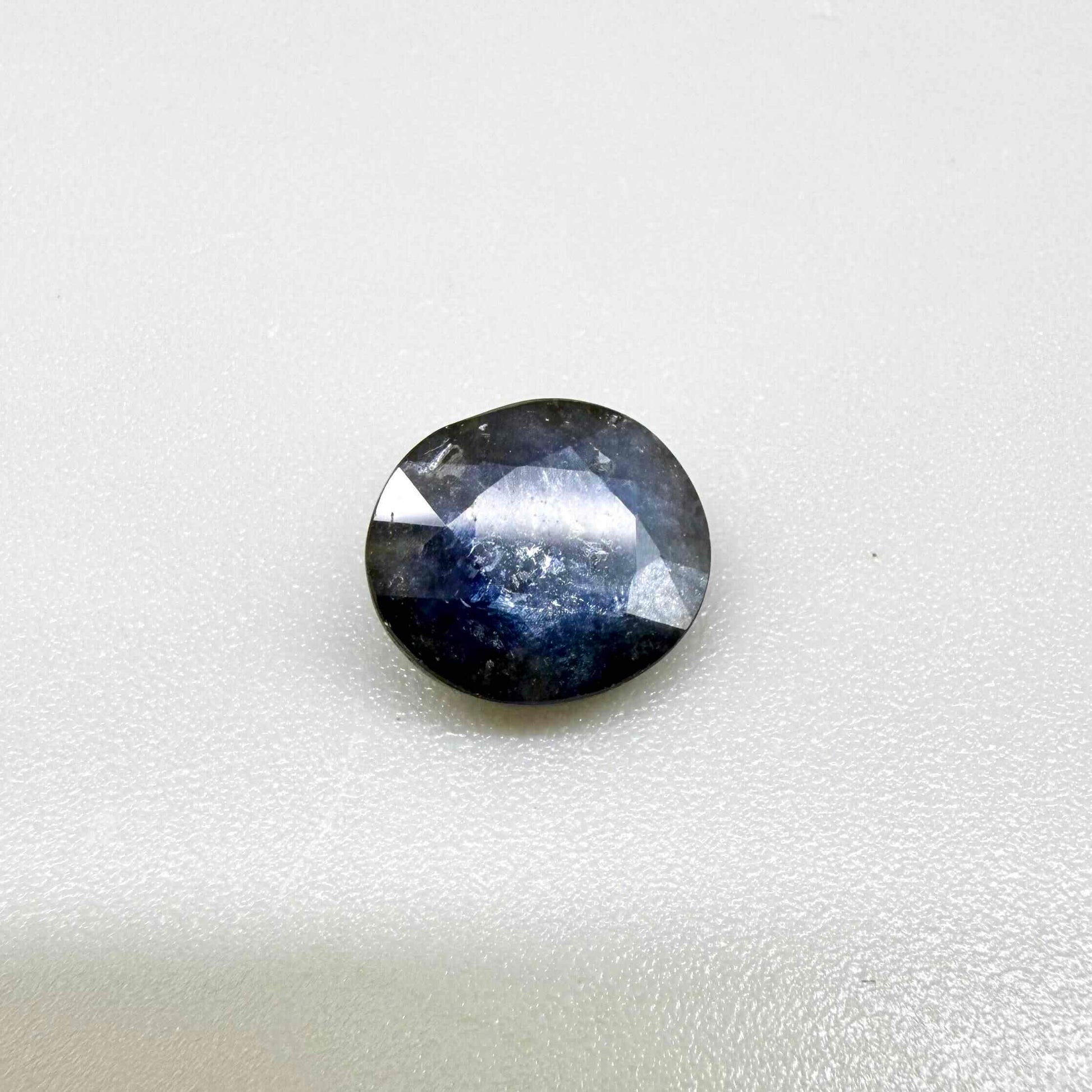 4.04 ct natural heated Bangkaja sapphire from Thailand with oval faceted cut, deep blue colour and silky sheen