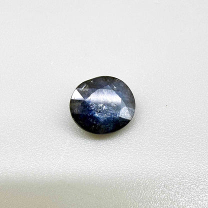 4.04 ct natural heated Bangkaja sapphire from Thailand with oval faceted cut, deep blue colour and silky sheen