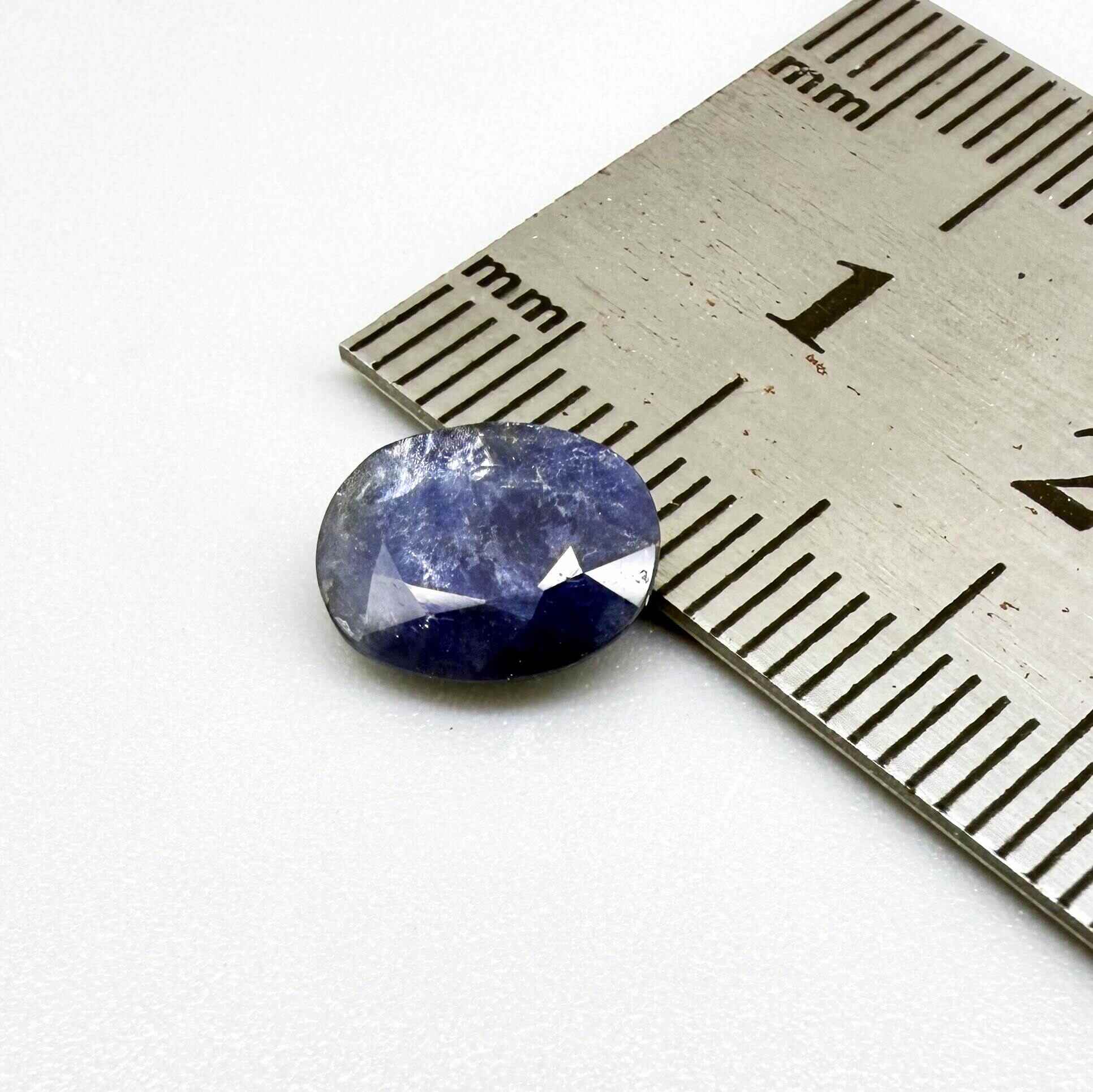 2.37 ct natural heated Bangkaja sapphire from Thailand with oval faceted cut and distinctive silky sheen