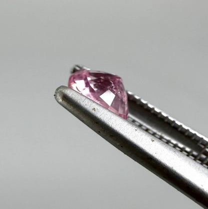 Natural untreated pink tourmaline, 0.52 ct oval cut from Nigeria with soft pink colour, eye-clean clarity and excellent brilliance.
