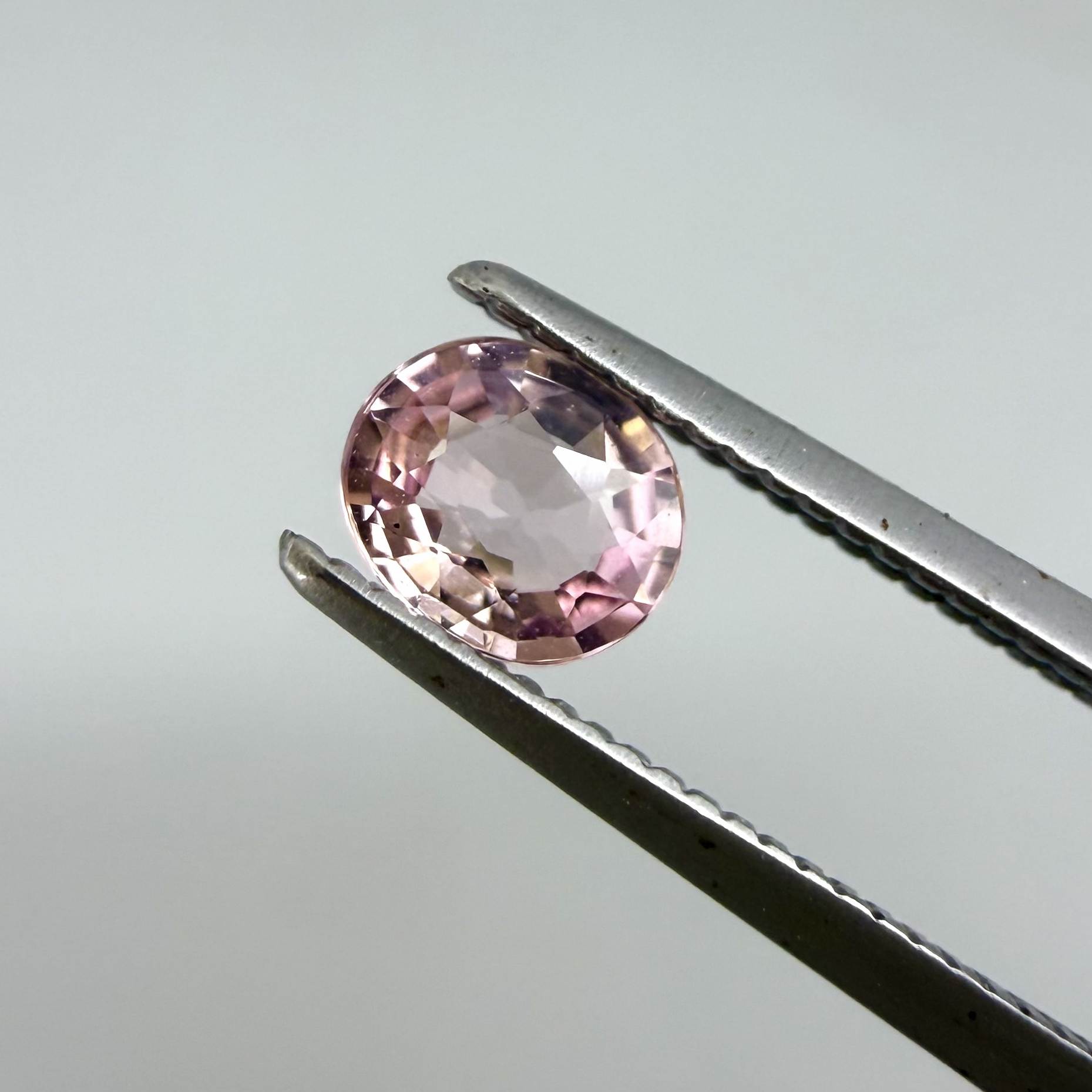 Natural untreated pink tourmaline, 0.37 ct oval cut from Nigeria with soft pink colour, eye-clean clarity and excellent brilliance.