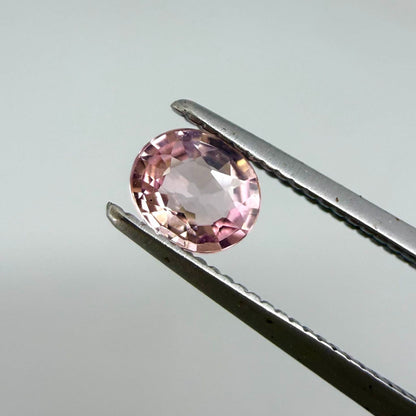 Natural untreated pink tourmaline, 0.37 ct oval cut from Nigeria with soft pink colour, eye-clean clarity and excellent brilliance.