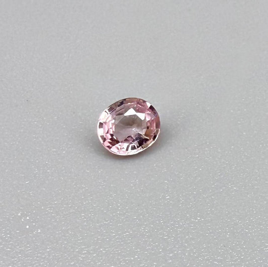 Natural untreated pink tourmaline, 0.37 ct oval cut from Nigeria with soft pink colour, eye-clean clarity and excellent brilliance.