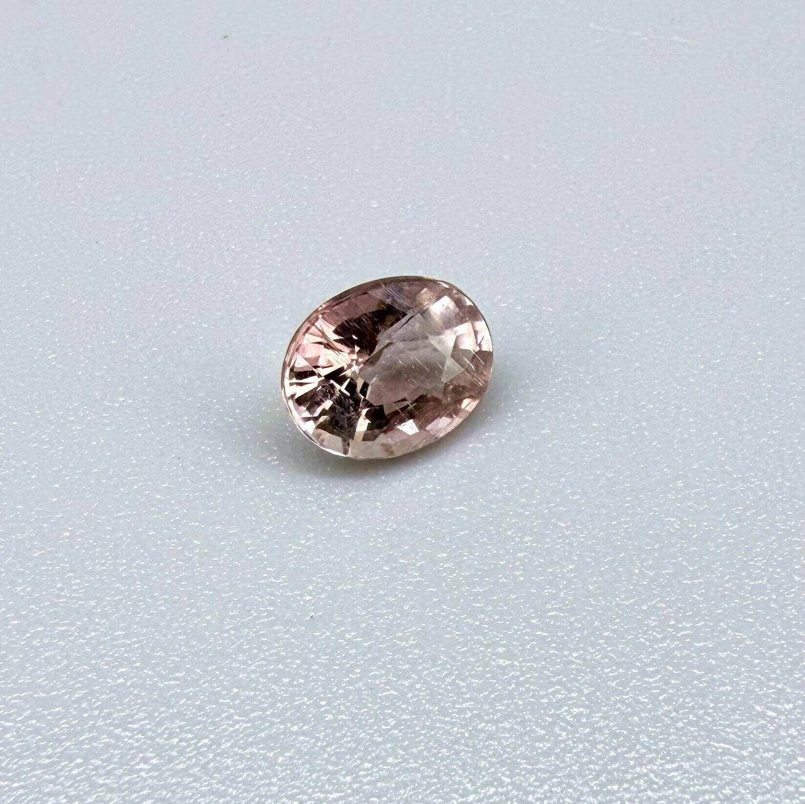 Natural untreated rosé pink tourmaline, 0.82 ct oval cut from Nigeria with elegant rosé pink colour, eye-clean clarity and excellent brilliance.