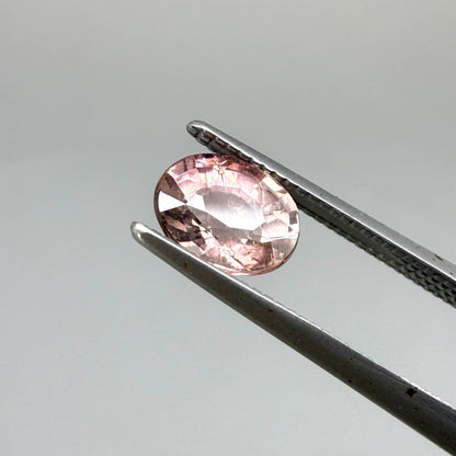 Natural untreated rosé pink tourmaline, 0.82 ct oval cut from Nigeria with elegant rosé pink colour, eye-clean clarity and excellent brilliance.