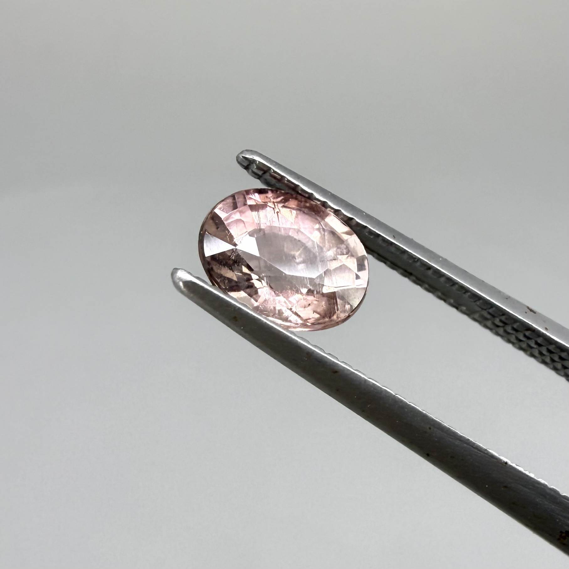 Natural untreated rosé pink tourmaline, 0.82 ct oval cut from Nigeria with elegant rosé pink colour, eye-clean clarity and excellent brilliance.