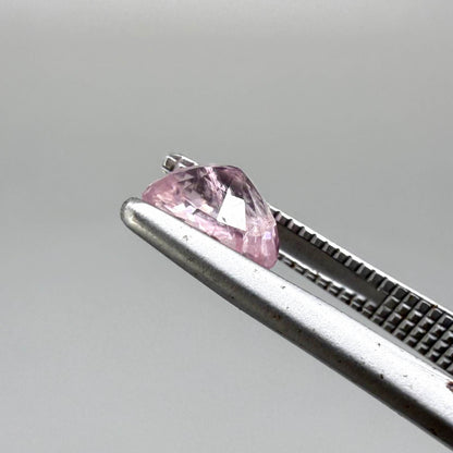 Natural untreated pink tourmaline, 0.75 ct oval cut from Nigeria with soft pink colour, eye-clean clarity and excellent brilliance.