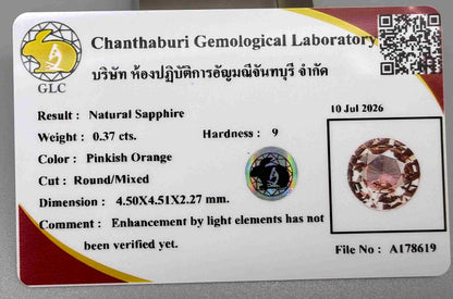 Padparadscha Sapphire Round - 0.37 ct
