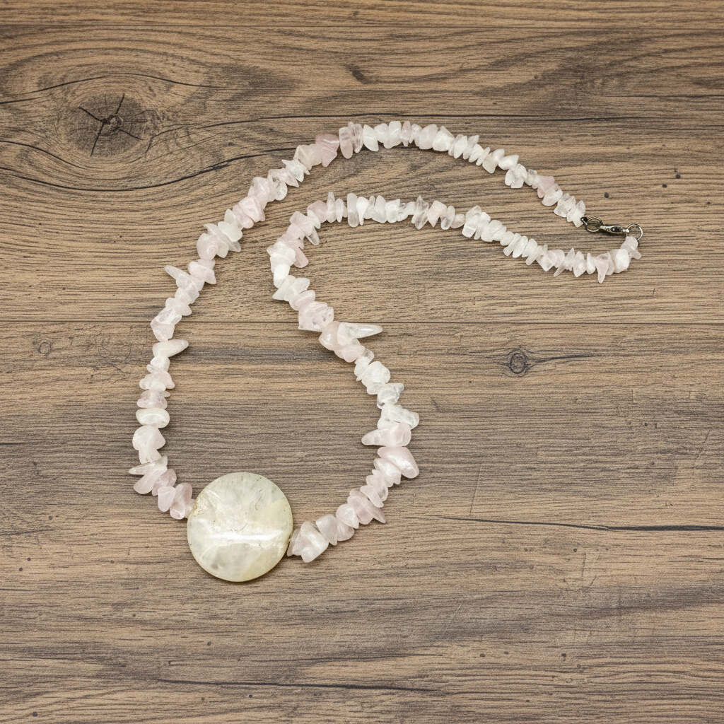 Rose Quartz & Agate Beaded Necklace