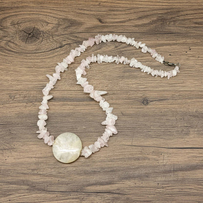 Rose Quartz & Agate Beaded Necklace