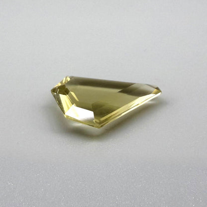 7.87 ct natural lemon quartz, fancy cut, bright yellow color.
