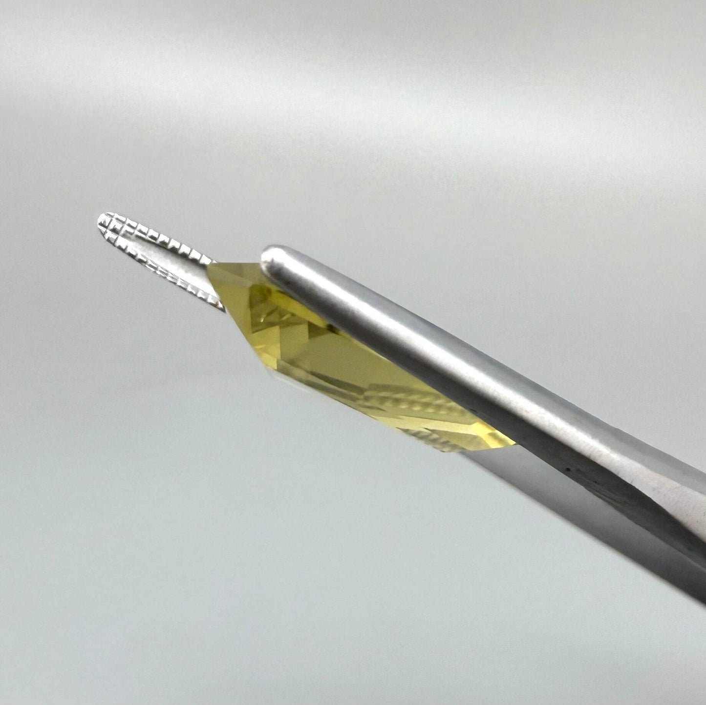 7.87 ct natural lemon quartz, fancy cut, bright yellow color.