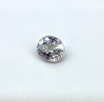 0.54 ct natural pale purplish-blue sapphire, oval cut.