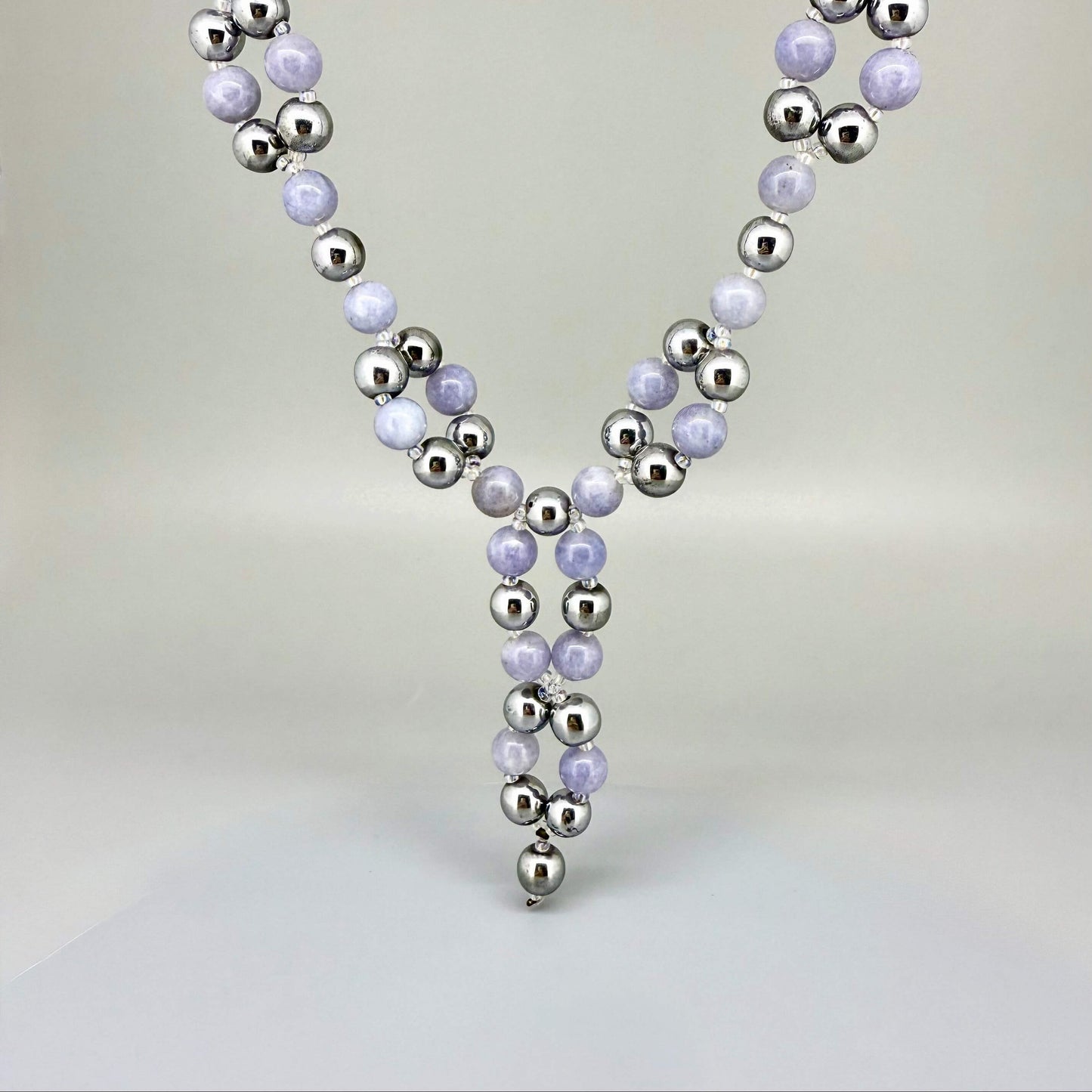 Aquamarine & Hematite Beaded Necklace