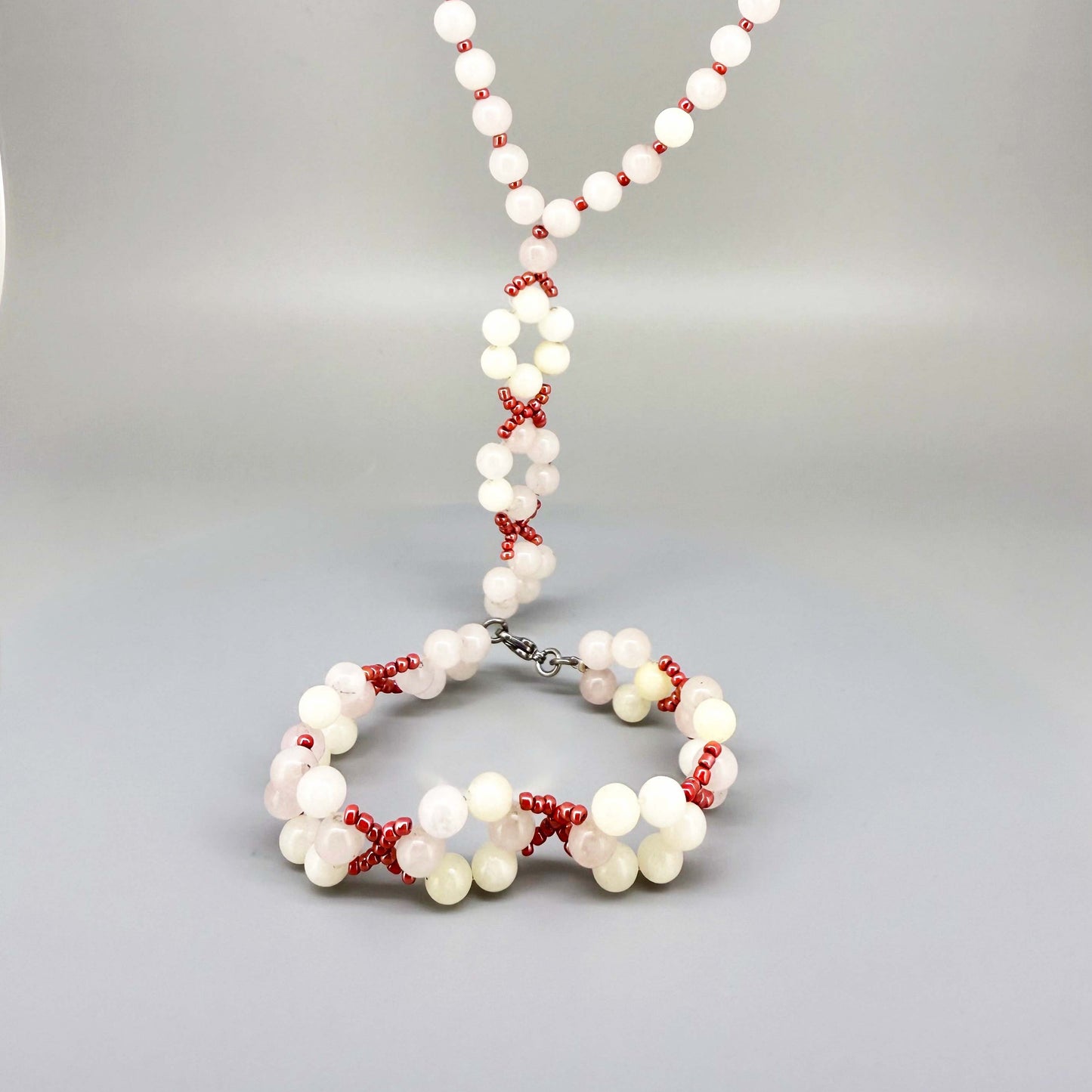 Rose Quartz Set - Necklace & Bracelet