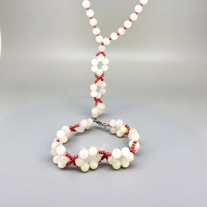 Rose Quartz Set - Necklace & Bracelet