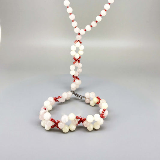 Rose Quartz Set - Necklace & Bracelet