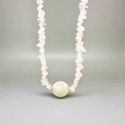 Rose Quartz & Agate Beaded Necklace