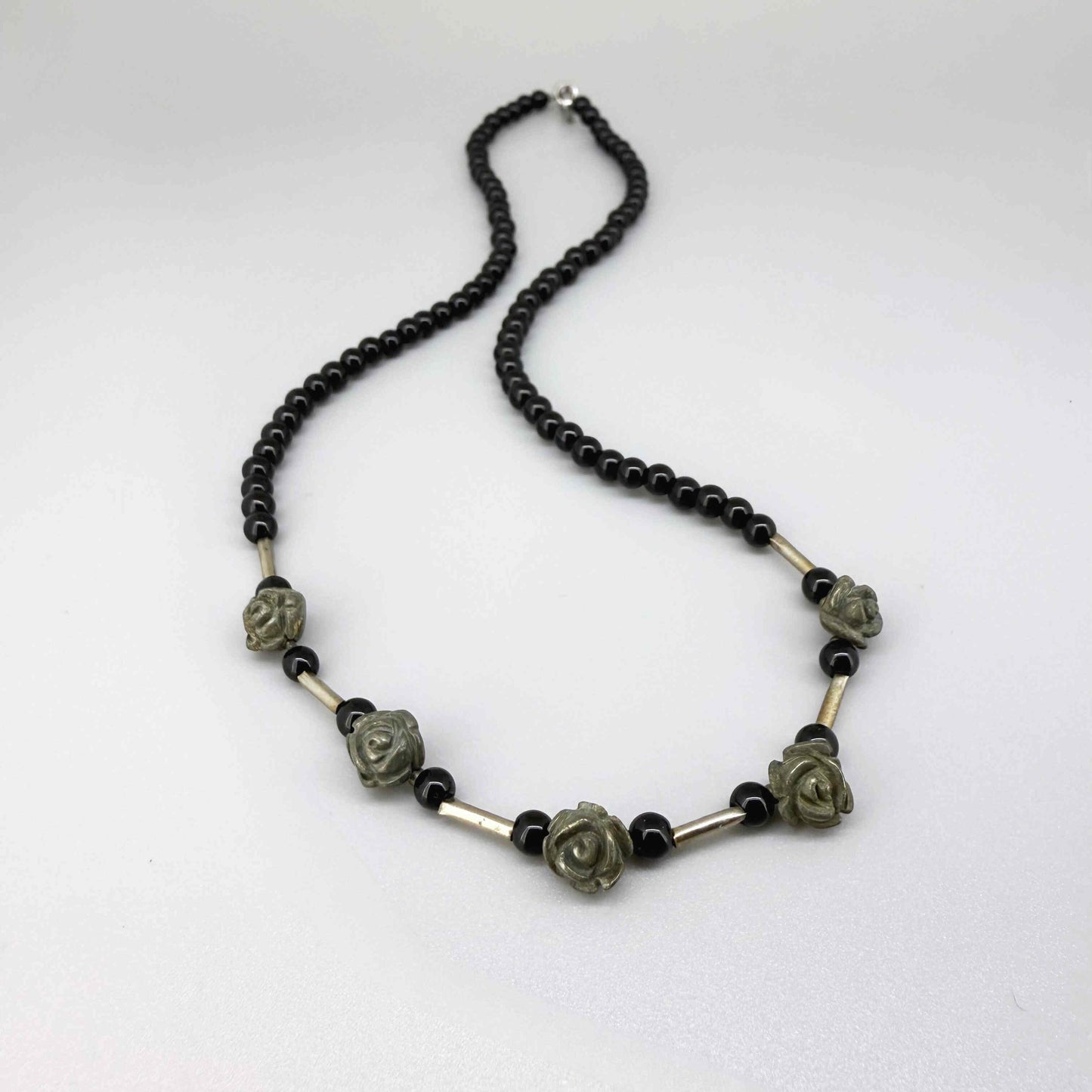 Agate & Pyrite Beaded Bracelet