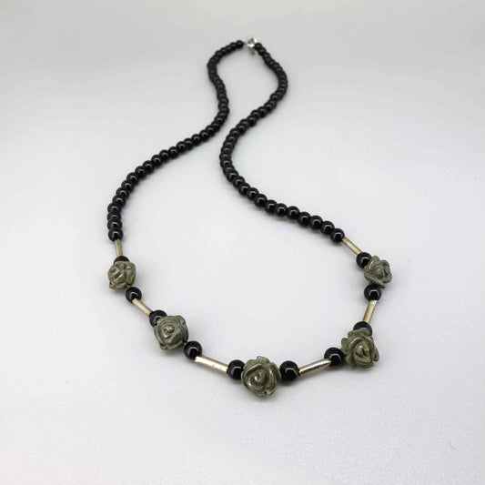 Agate & Pyrite Beaded Bracelet