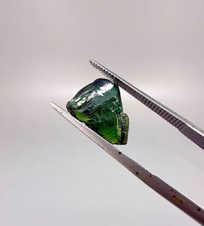 Natural green tourmaline rough stones sold as a lot, untreated tourmaline with green to yellowish-green tones