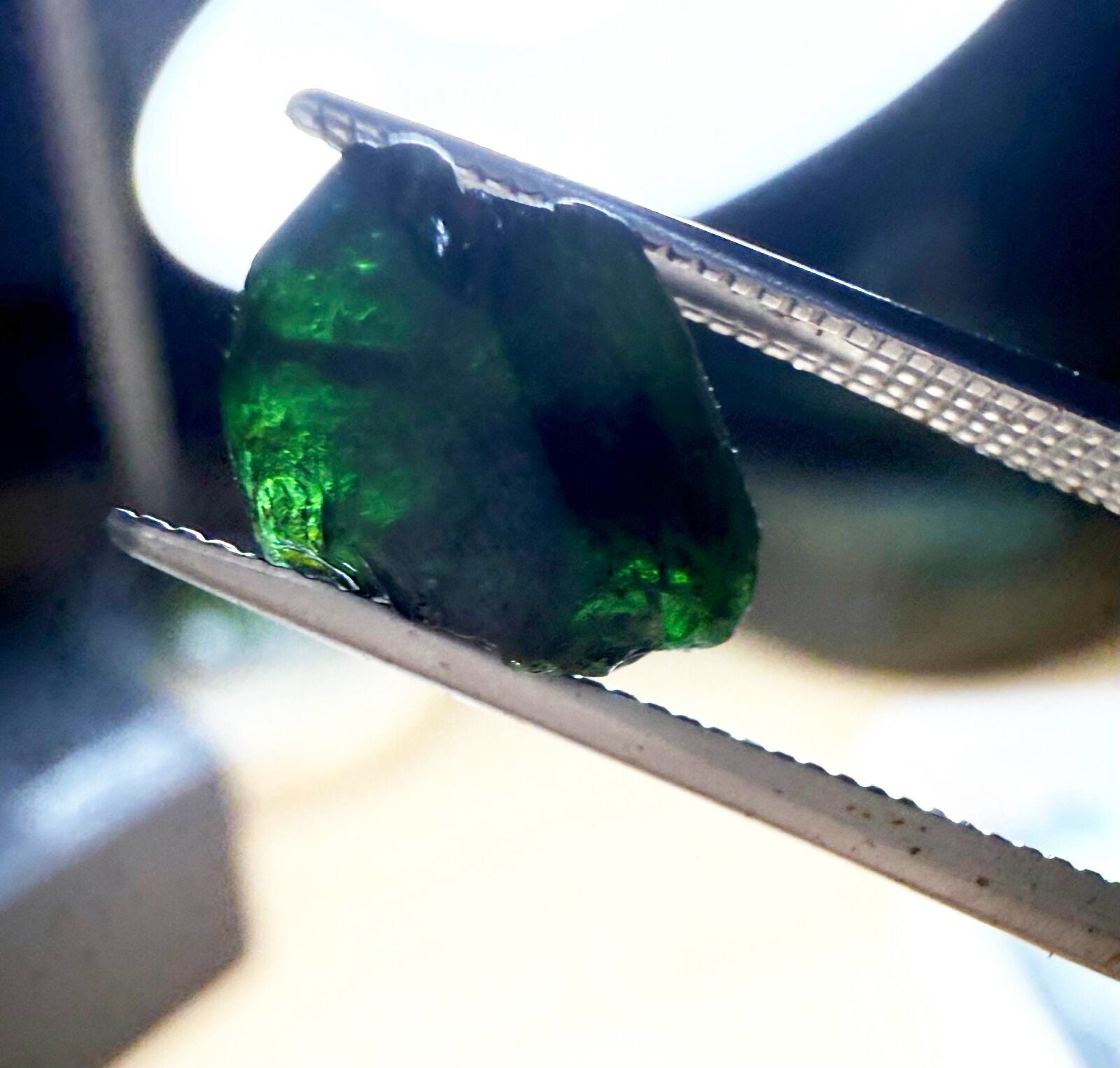 Natural green tourmaline rough stones sold as a lot, untreated tourmaline with green to yellowish-green tones