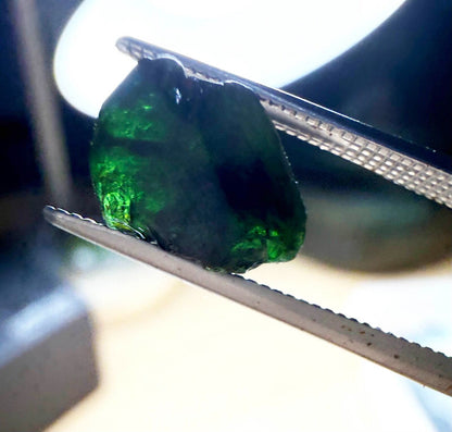 Natural green tourmaline rough stones sold as a lot, untreated tourmaline with green to yellowish-green tones