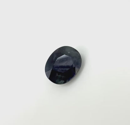 Dark Blue Sapphire Oval 3.8 Ct