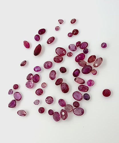 Bi-Color (Pink-Red Hues) Sapphire Lot Round, Oval, Marquise 5.75 Ct