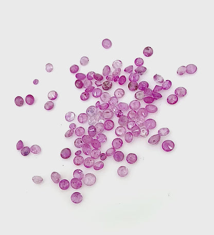 Pink-Hues Ruby Lot Round 6.34 Ct