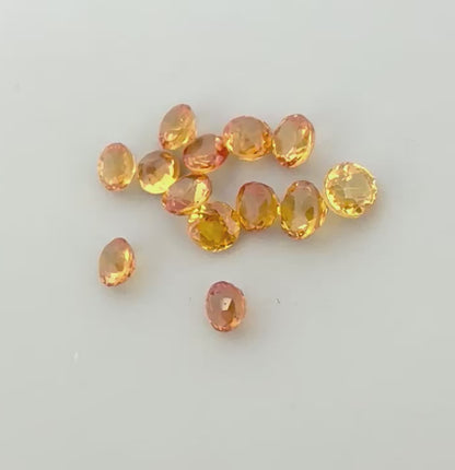 Bi-Color (Yellow, Orange) Sapphire Lot Round 1 Ct