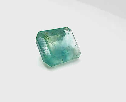 Big Bi-Color (Turquoise Yellow) Fluorite Emerald Cut 16.4 Ct