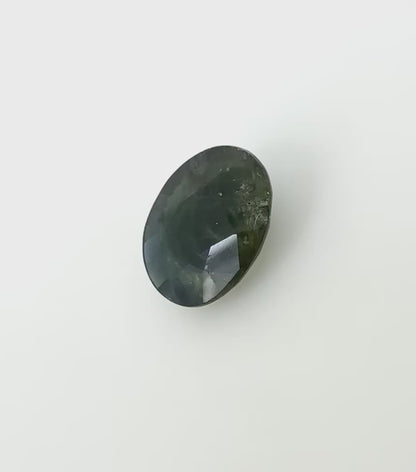 Dark Green Sapphire Oval 4.34 Ct