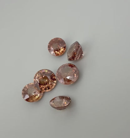 Peach-Pink Hues Zircon Lot Round 9.39 Ct