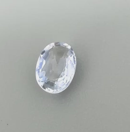 Very Pale Blue Sapphire Oval 1.07 Ct