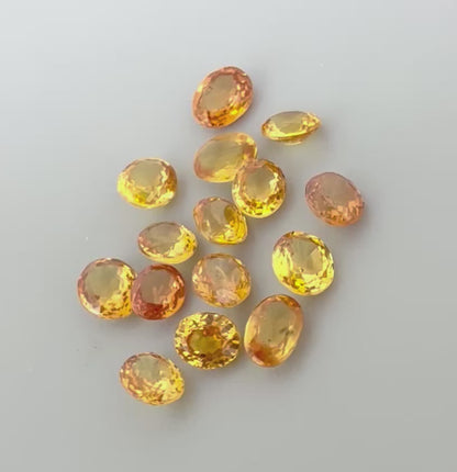 Bi-Color (Yellow, Orange) Sapphire Lot Oval 2.47 Ct