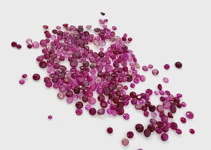 Multi-Color (Pink-Mauve Hues) Rubies Lot Round 13.43 Ct