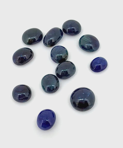 Dark Blue Sapphire Lot Cabochon 98 Ct