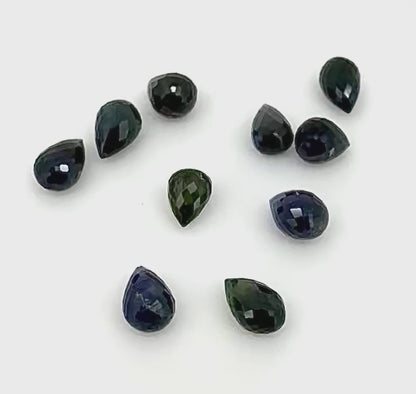 Dark Green and Blue Sapphire 6.26 Ct Lot Pineapple
