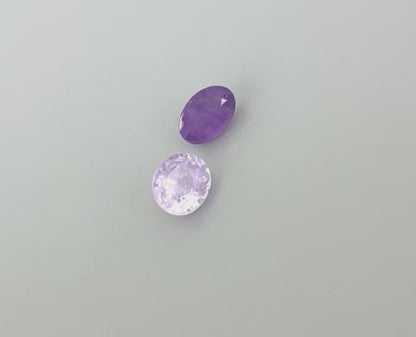 Purple Hue Sapphire Set Oval 0.34 Ct